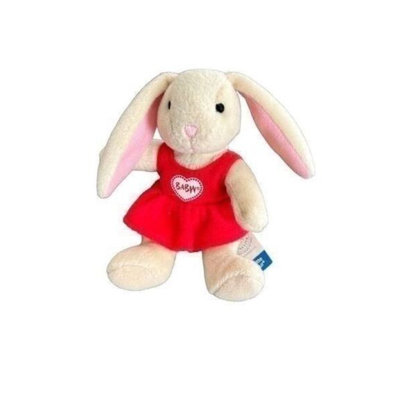 Build A Bear Workshop Mini Bunny Pawlette Coufur With Red Dress - Picture 1 of 6